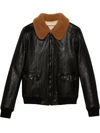 GUCCI SHEARLING COLLAR LEATHER JACKET