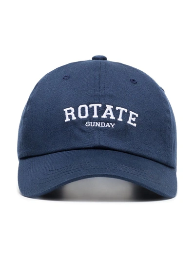 Rotate Birger Christensen Navy Sunday Logo Embroidered Baseball Cap In Blue