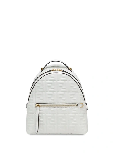 Fendi Mini Ff-motif Backpack In White