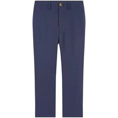 Burberry Teen Wool Mohair Tailored Trousers In Blue