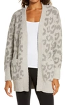Barefoot Dreamsr Barefoot Dreams Cozychic(tm) Leopard Cardigan In Linen/ Warm Grey