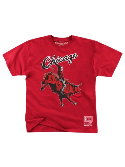 Pre-owned Mitchell & Ness  Juice Wrld X Chicago Bulls T-shirt Red