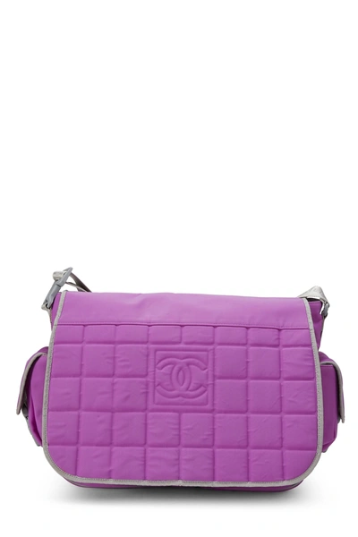 Pre-owned Chanel Pink Quilted Nylon Sportline Messenger Bag
