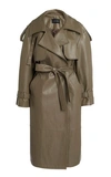 LOW CLASSIC BELTED FAUX LEATHER TRENCH COAT
