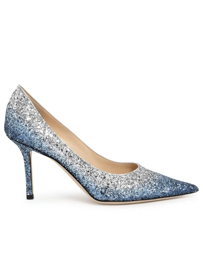 Jimmy Choo Decollete Love 85 Blu/argento In Blue