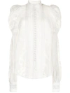 ACLER BRODERIE-TRIMMED LACE BLOUSE