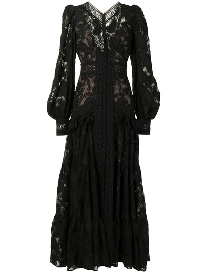 Acler Suffield Broderie-trimmed Lace Dress In Black