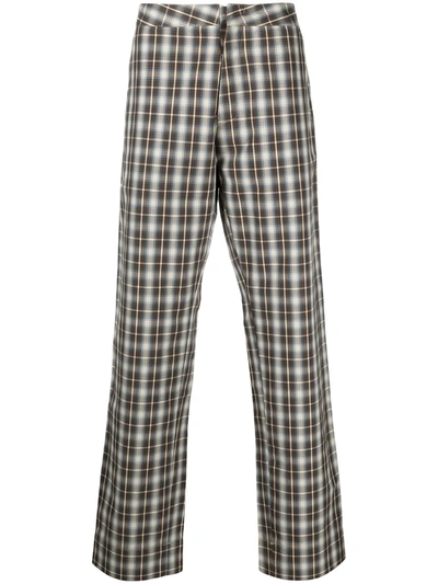 Pre-owned Walter Van Beirendonck Royal Check-print Trousers In Brown