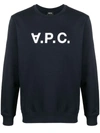 Apc A.p.c. Relaxed-fit Lightweight Cotton Blend Sweatshirt In Blue