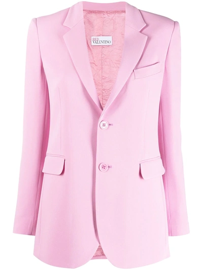 Red Valentino Single-breasted Fitted Blazer In Pink