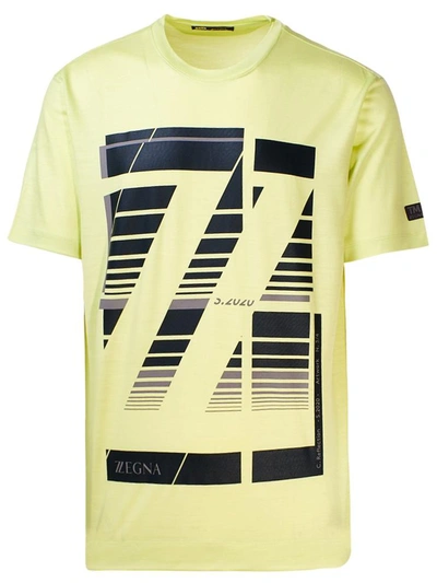 Z Zegna T-shirt Lana Stampa Nera In Black