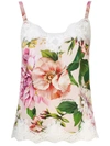 DOLCE & GABBANA TOP FLOREALE PIZZO ROSA