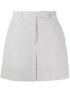 Thom Browne Grey Seersucker High Waisted Shorts In Grey