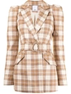 ACLER PLAID-CHECK BELTED BLAZER