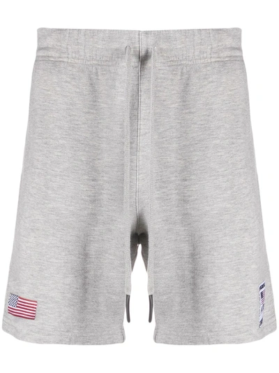 Autry Logo Embroidered Track Shorts In Grey
