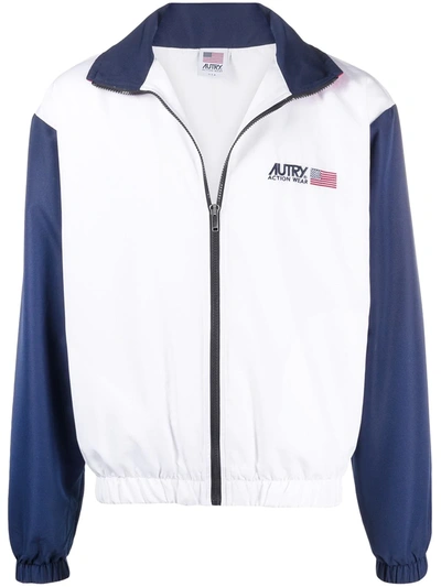 Autry Colour Block Sports Jacket In White