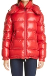 Moncler Maire Water Resistant Down Puffer Jacket In Red
