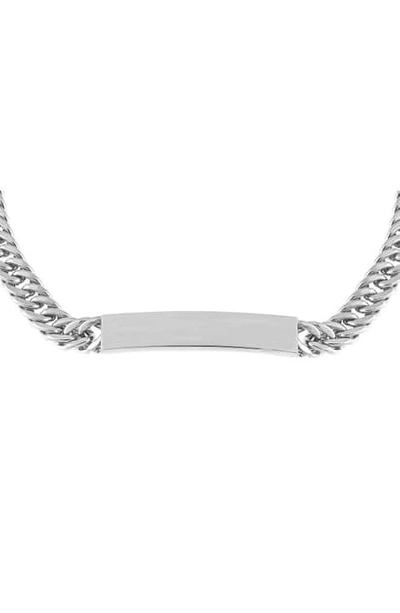 Adinas Jewels Hollow Cuban Chain Choker In Silver