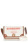 BURBERRY MEDIUM NOTE HORSEFERRY PRINT CANVAS & LEATHER CROSSBODY BAG,8036820