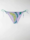 Versace Barocco Mosaic Printed Bikini Bottoms In Purple