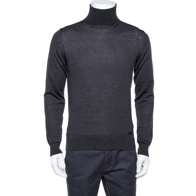 Pre-owned Armani Collezioni Black Wool Turtleneck Sweater Xs