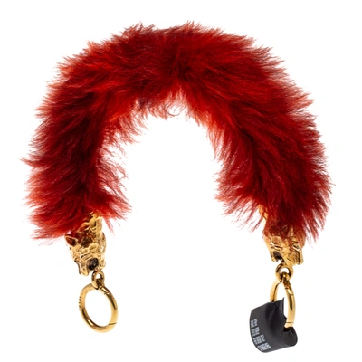 Pre-owned Prada Red Fur Tiger Head Bag Strap