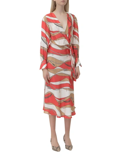 Elisabetta Franchi Silk Wrap-around Dress In Multi