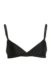 Matteau The Tri Crop Black Bikini Top In Black