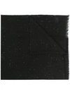 Brunello Cucinelli Sequin-embellished Cashmere-silk Blend Scarf In Black