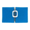 Jw Anderson Zip-up Wool Knit Neckband In Blue