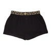 Versace Swimsuit With Contrasting Greek Motif In Black Gold