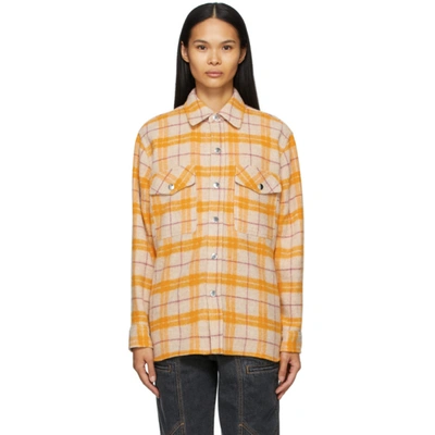 Isabel Marant Étoile Faxonli Checked Wool-blend Jacket In Yellow