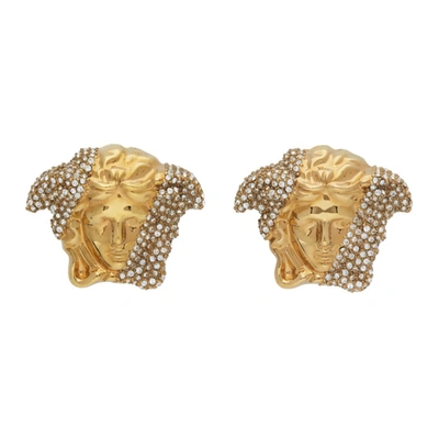 Versace Gold Palazzo Dia Earrings In Kcvo Gldsil
