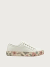 Ferragamo Borg Cubic Floral-sole Low-top Sneakers In White