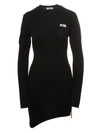 Gcds Logo Print Fitted Mini Dress In Black