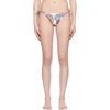 VERSACE WHITE MEDUSA AMPLIFIED PRINT BIKINI BOTTOMS