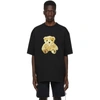 WE11 DONE WE11DONE BLACK EMBROIDERED TEDDY T-SHIRT