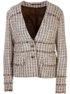 ELEVENTY WHITE AND BROWN CHANEL JACKET