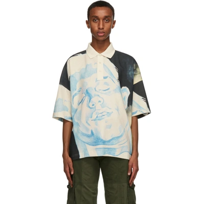 Jw Anderson Face Oversize Short Sleeve Pique Polo In Nd