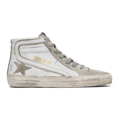Golden Goose White & Gray Slide Classic High-top Sneakers
