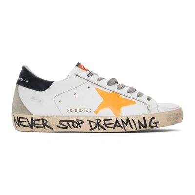 Golden Goose White And Brown Super-star Leather Sneakers