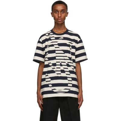 Jw Anderson Navy & Off-white Oversize Anchor T-shirt In Blue