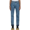 JW ANDERSON BLUE RAW HEM SLIM JEANS