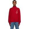 JW ANDERSON RED WOOL ANCHOR TURTLENECK