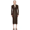 VERSACE BROWN PYTHON PRINT SHIRT DRESS