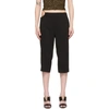 VERSACE BLACK CROPPED RING DETAIL TROUSERS