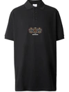 BURBERRY EMBROIDERED GLOBE GRAPHIC POLO SHIRT