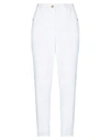 Manila Grace Woman Pants White Size 4 Cotton, Elastane