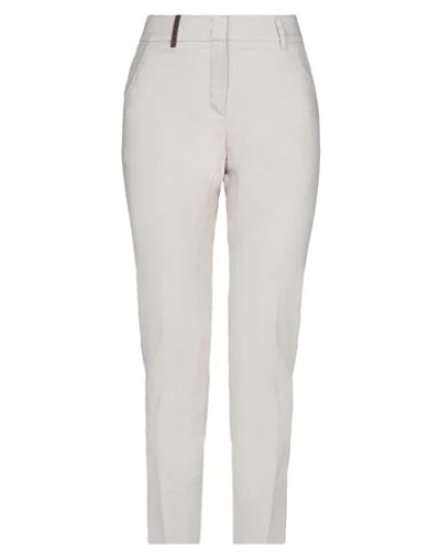 Peserico Woman Pants Ivory Size 4 Cotton, Elastane