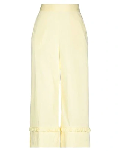 Semicouture Cropped Pants In Yellow